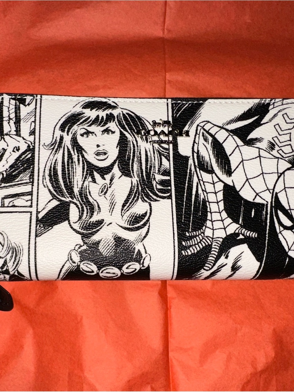 Coach x Marvel Accordion Zip Wallet with Comic Book Print